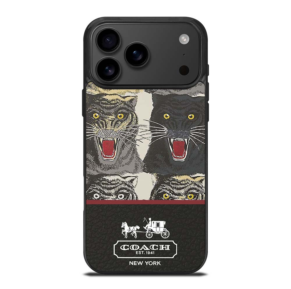 COACH NEW YORK TIGER FACE PATTERN iPhone 17 Pro Max Case Cover